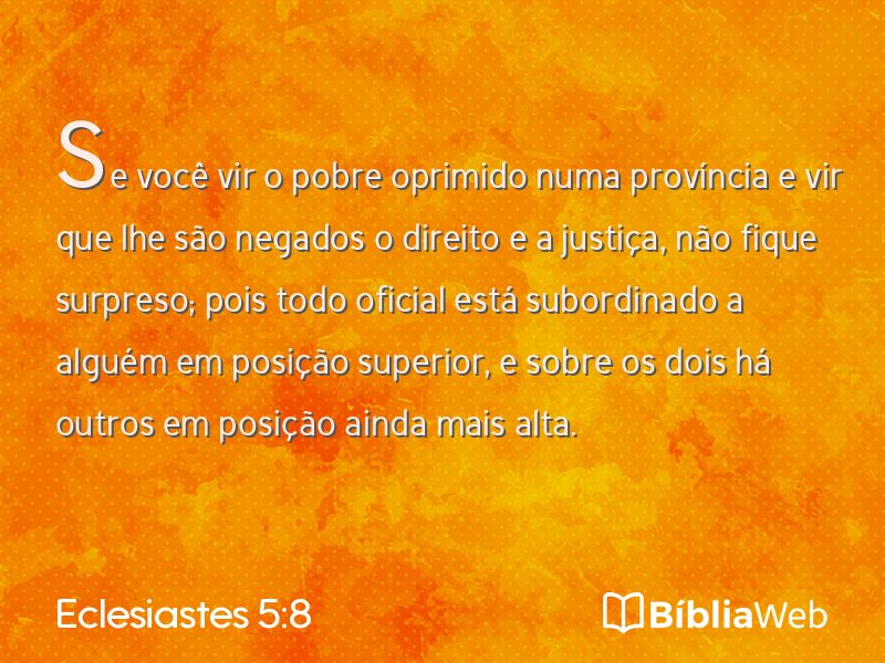 Eclesiastes 5:8 em imagem para compartilhar