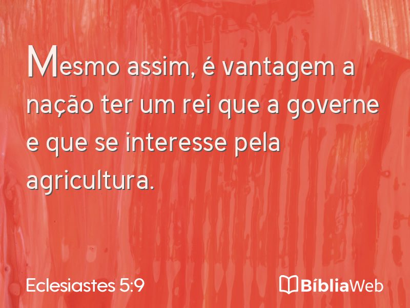 Eclesiastes 5:9 em imagem para compartilhar