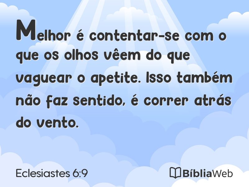 Eclesiastes 6:9 em imagem para compartilhar