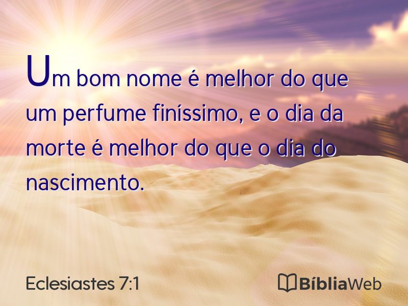Eclesiastes 7:1 em imagem para compartilhar