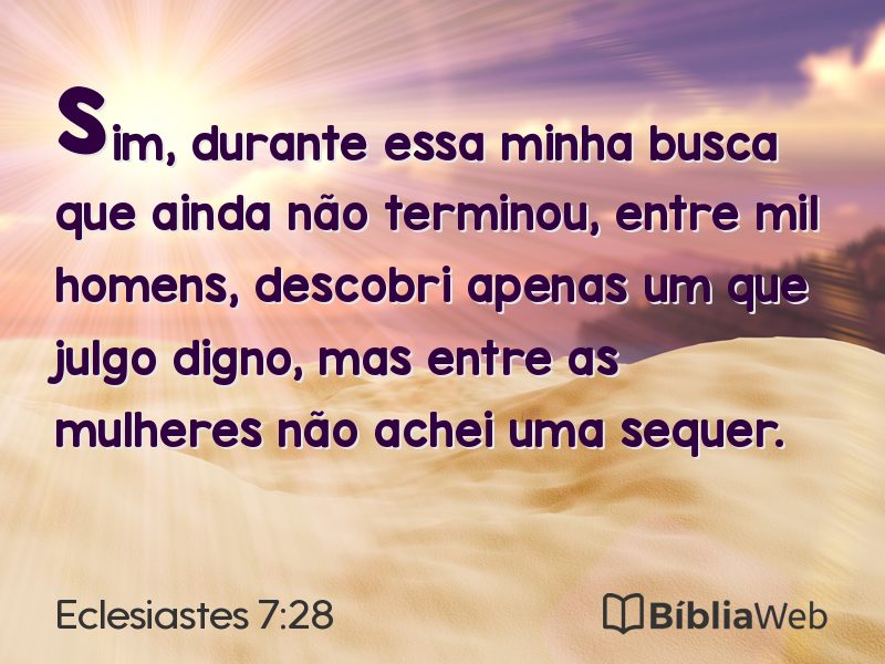 Eclesiastes 7:28 em imagem para compartilhar