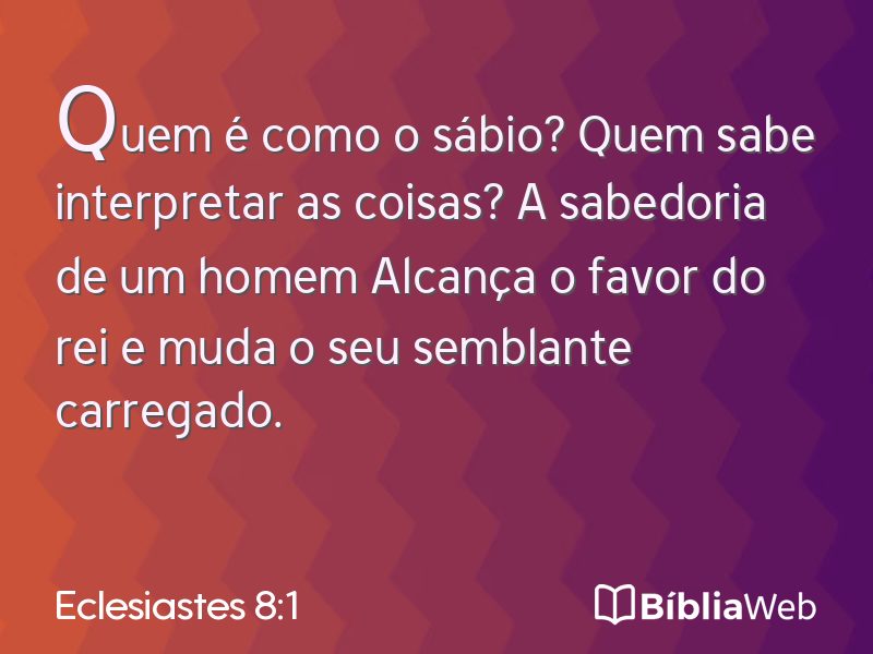 Eclesiastes 8:1 em imagem para compartilhar