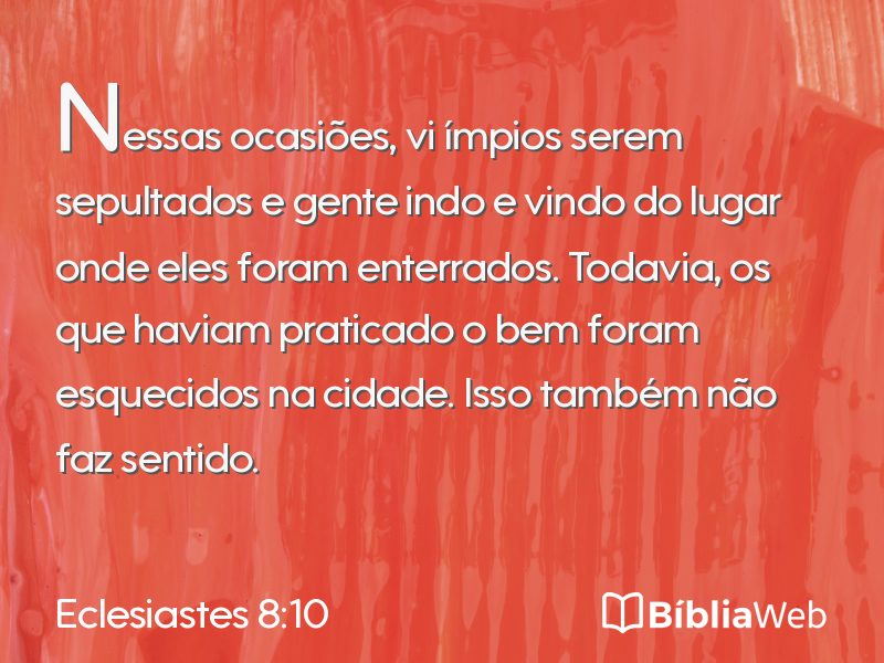 Eclesiastes 8:10 em imagem para compartilhar