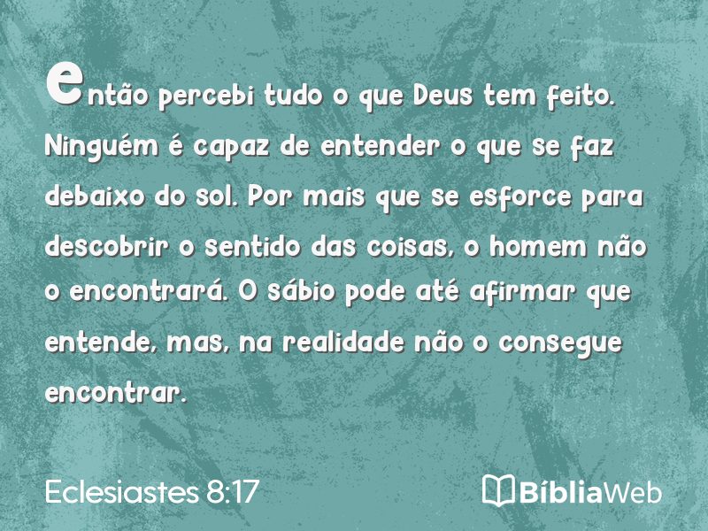 Eclesiastes 8:17 em imagem para compartilhar