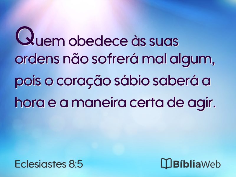 Eclesiastes 8:5 em imagem para compartilhar