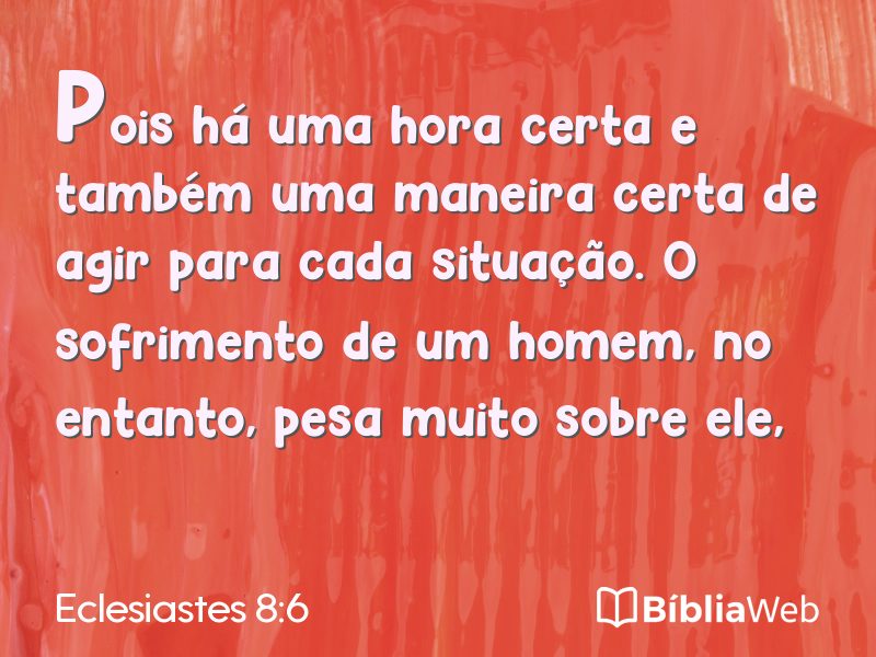 Eclesiastes 8:6 em imagem para compartilhar