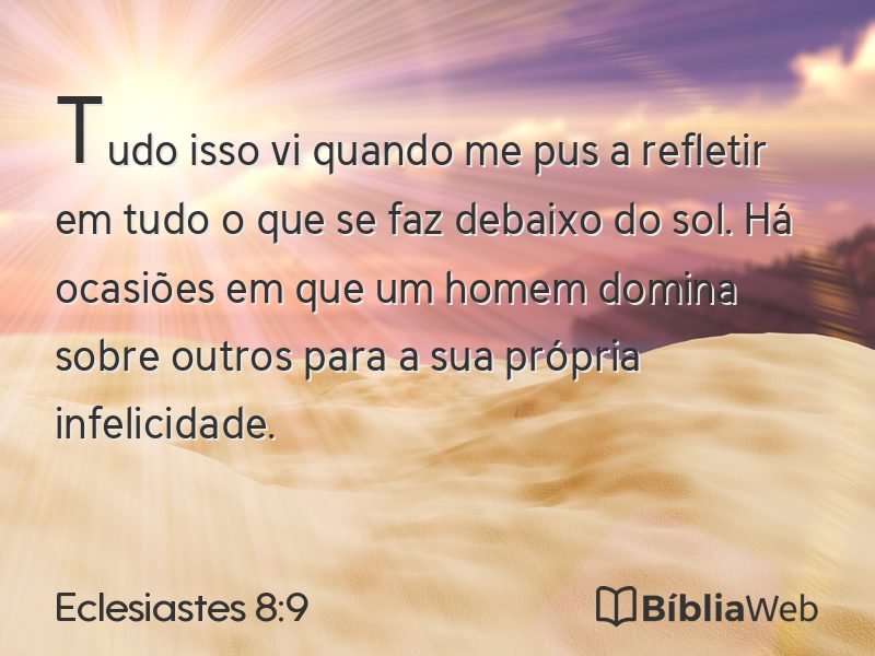 Eclesiastes 8:9 em imagem para compartilhar