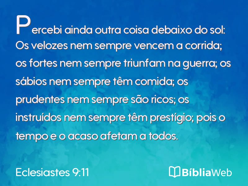 Eclesiastes 9:11 em imagem para compartilhar