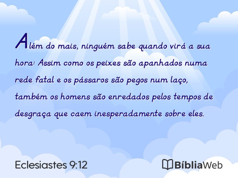 Eclesiastes 9:12 em imagem para compartilhar