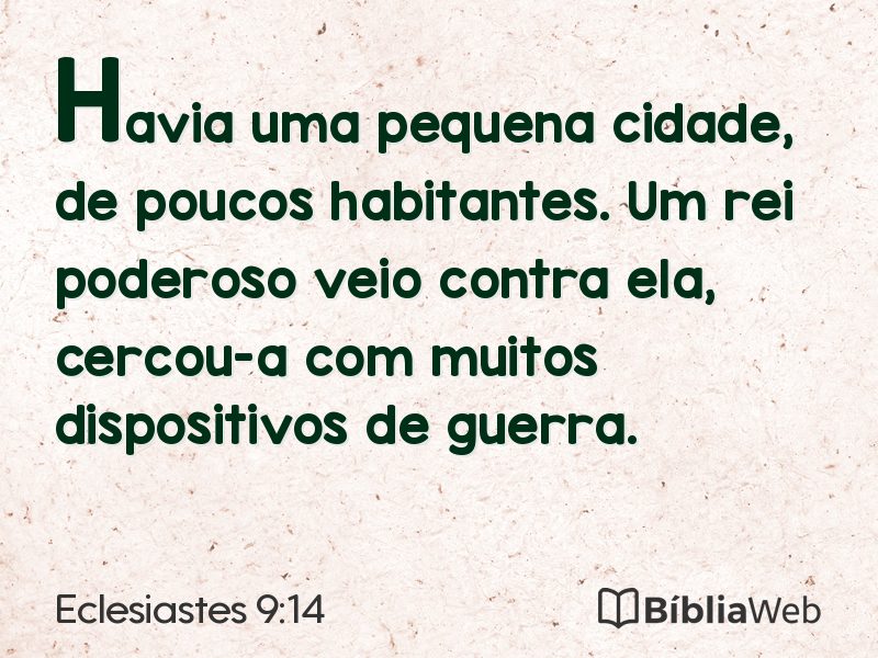 Eclesiastes 9:14 em imagem para compartilhar