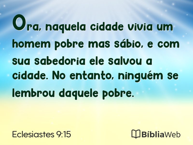 Eclesiastes 9:15 em imagem para compartilhar