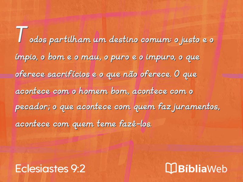Eclesiastes 9:2 em imagem para compartilhar