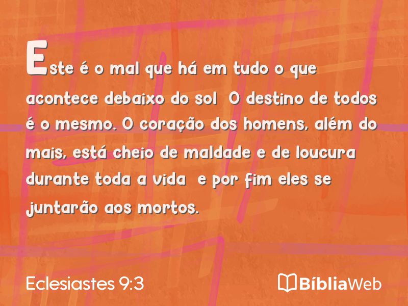 Eclesiastes 9:3 em imagem para compartilhar