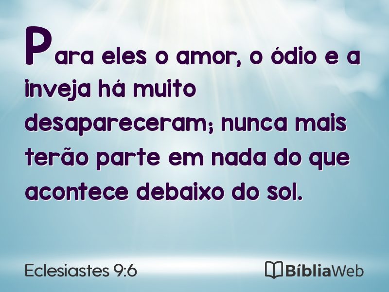 Eclesiastes 9:6 em imagem para compartilhar
