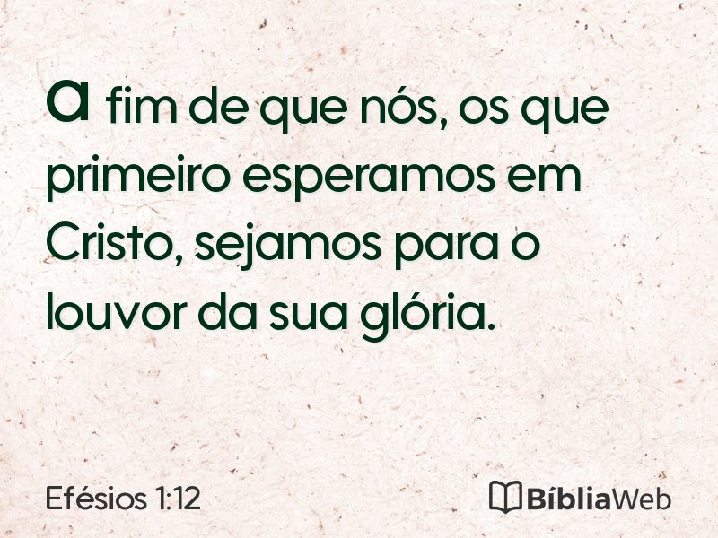 Efésios 1:12 em imagem para compartilhar