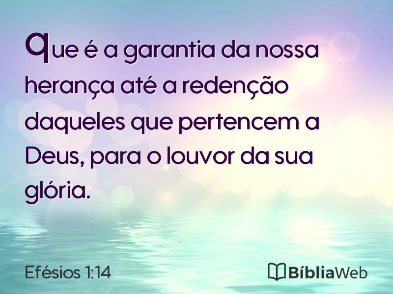 Efésios 1:14 em imagem para compartilhar