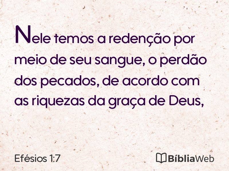 Efésios 1:7 em imagem para compartilhar