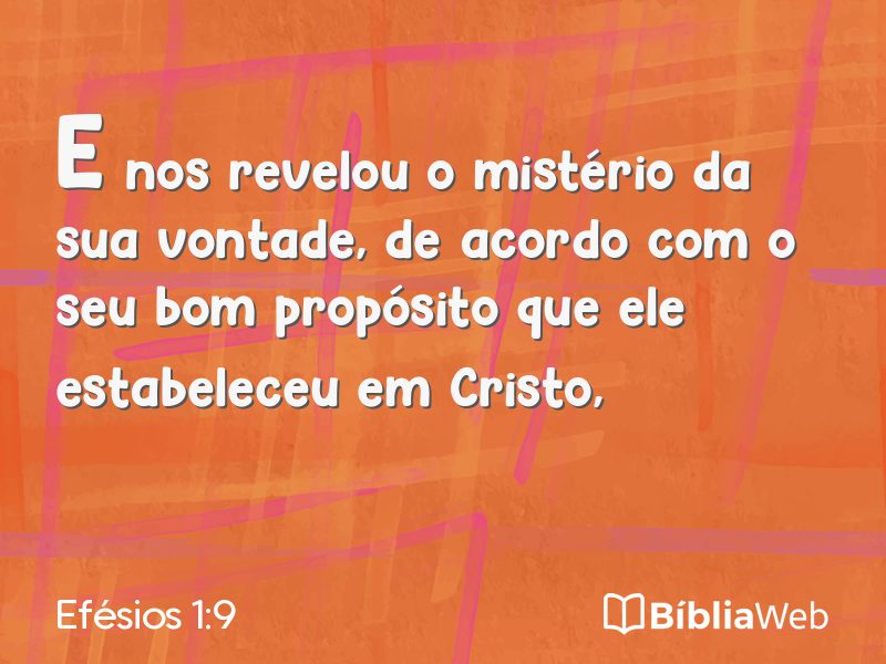 Efésios 1:9 em imagem para compartilhar