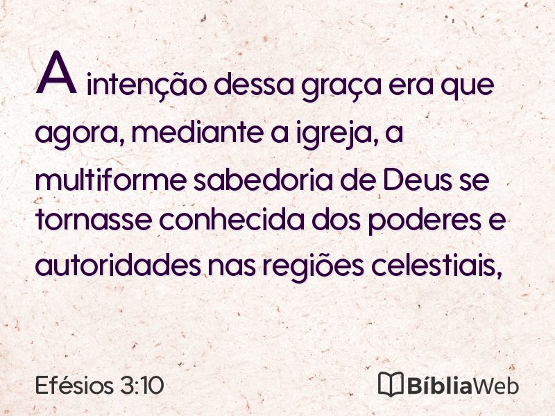 Efésios 3:10 em imagem para compartilhar