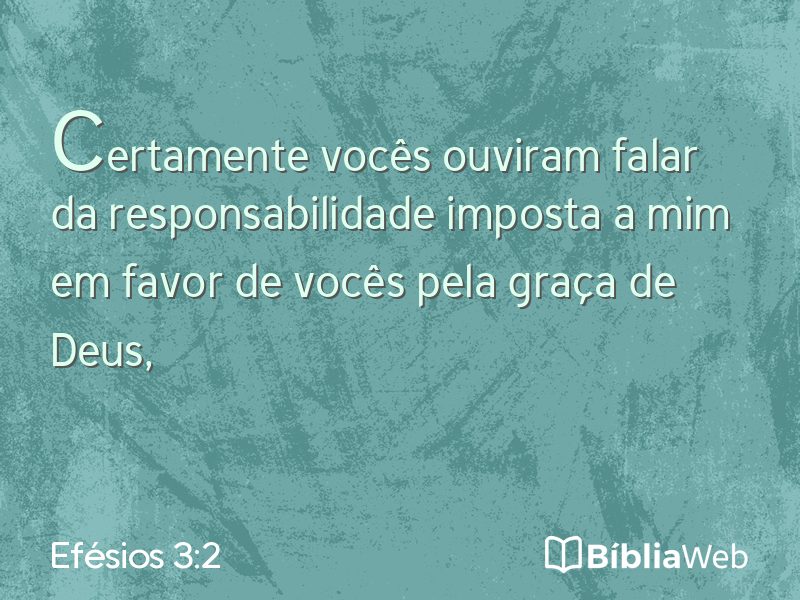 Efésios 3:2 em imagem para compartilhar