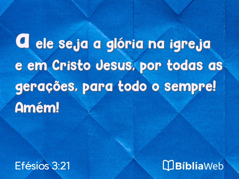 Efésios 3:21 em imagem para compartilhar