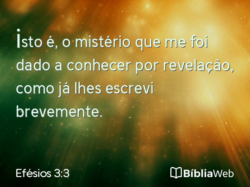 Efésios 3:3 em imagem para compartilhar