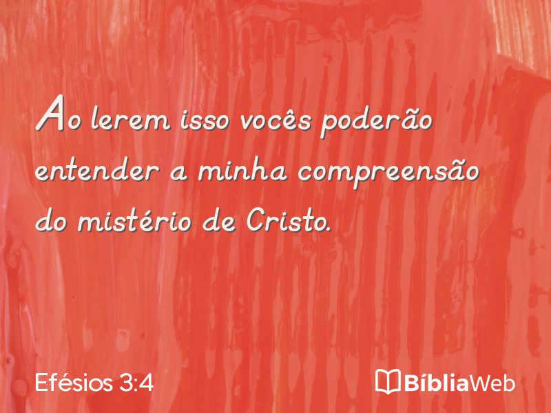 Efésios 3:4 em imagem para compartilhar