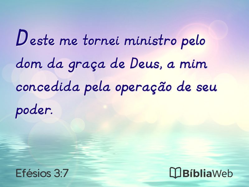Efésios 3:7 em imagem para compartilhar