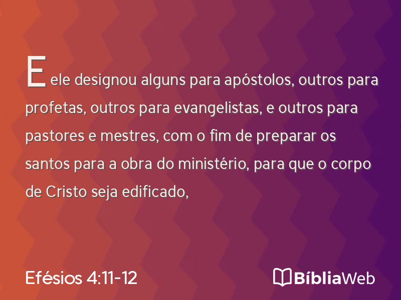 Efésios 4:11-12 em imagem para compartilhar