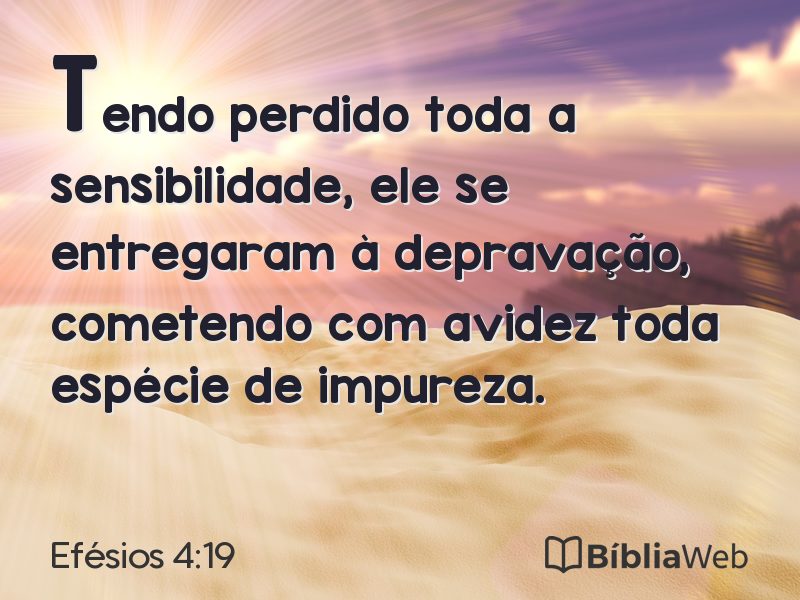 Efésios 4:19 em imagem para compartilhar