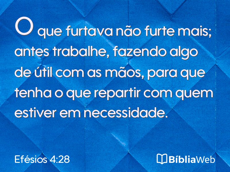 Efésios 4:28 em imagem para compartilhar