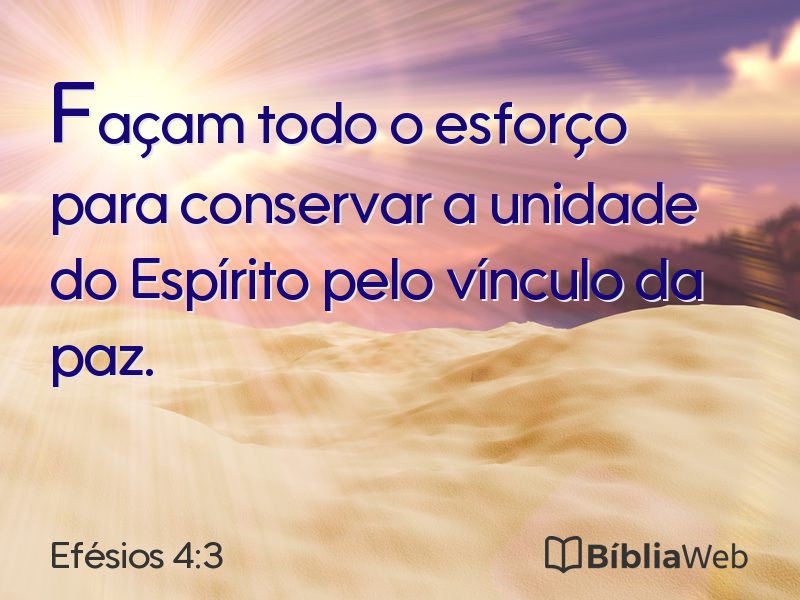 Efésios 4:3 em imagem para compartilhar
