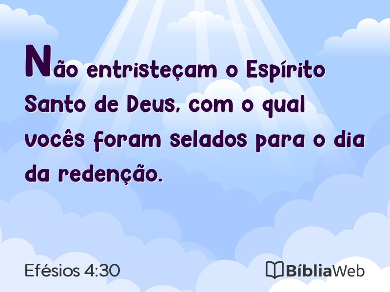 Efésios 4:30 em imagem para compartilhar
