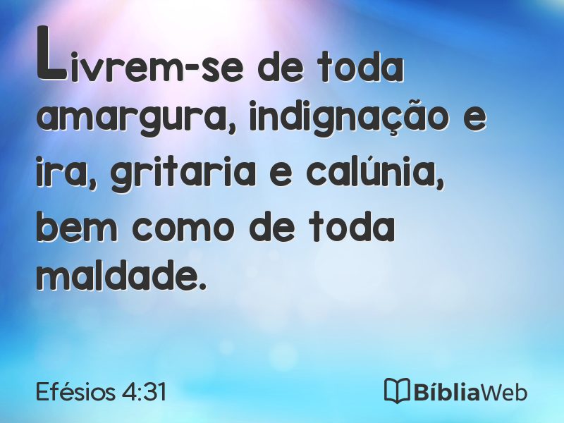 Efésios 4:31 em imagem para compartilhar