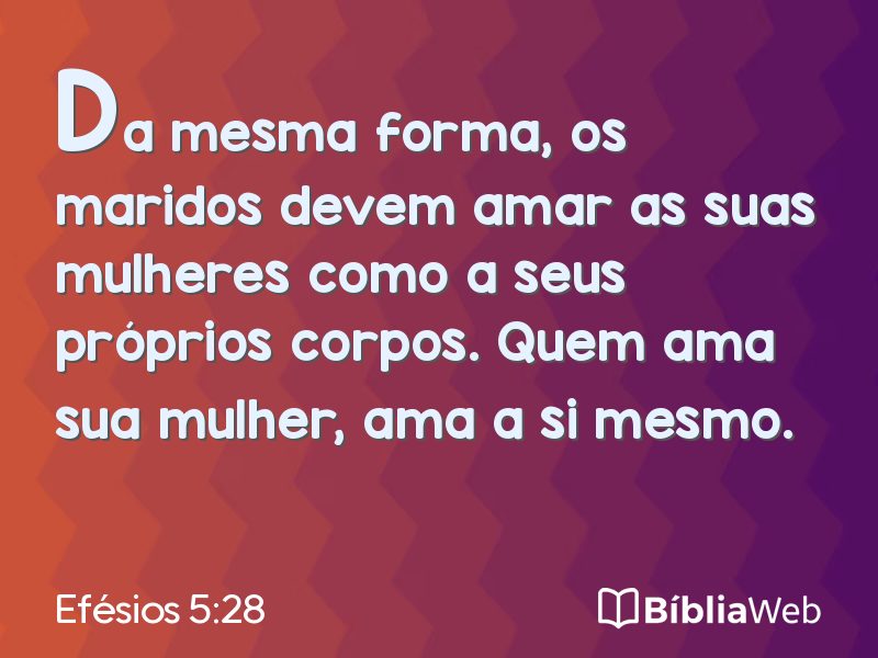 Efésios 5:28 em imagem para compartilhar