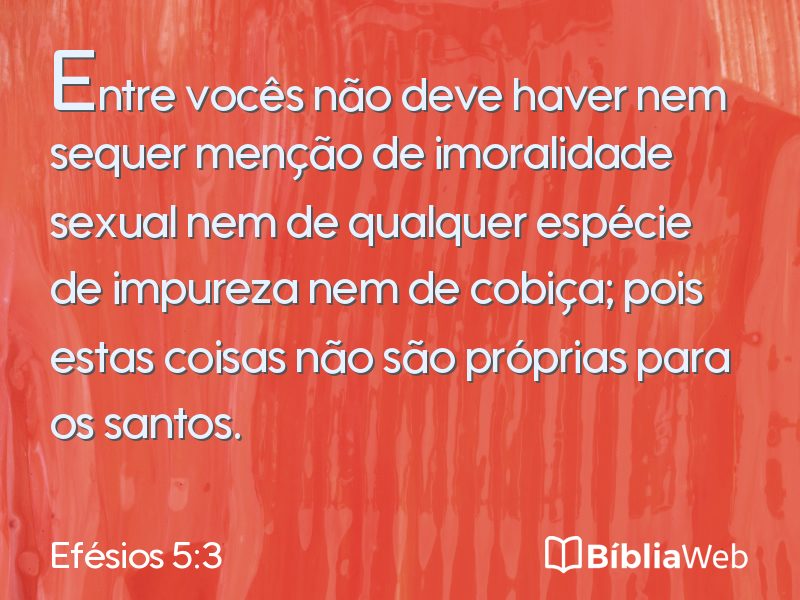 Efésios 5:3 em imagem para compartilhar