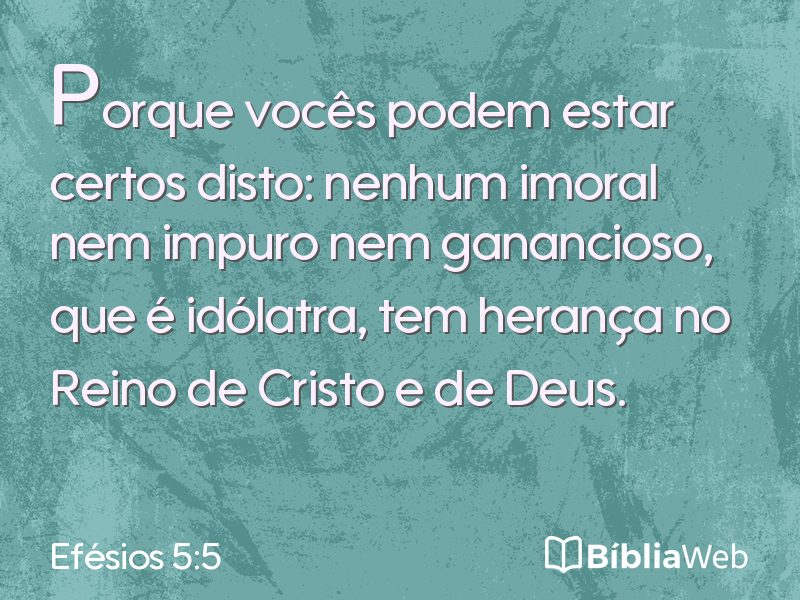 Efésios 5:5 em imagem para compartilhar