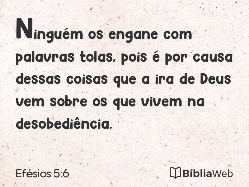 Efésios 5:6 em imagem para compartilhar