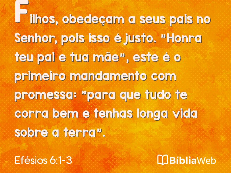 Efésios 6:1-3 em imagem para compartilhar
