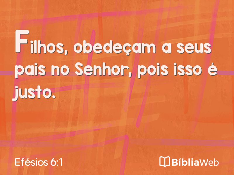 Efésios 6:1 em imagem para compartilhar