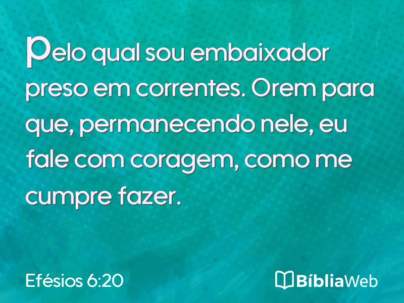 Efésios 6:20 em imagem para compartilhar
