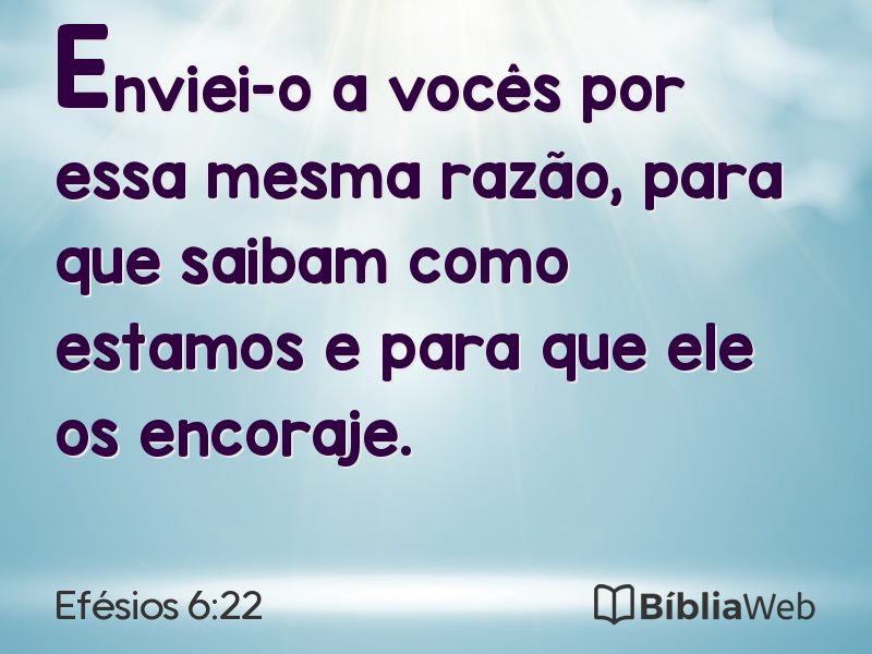 Efésios 6:22 em imagem para compartilhar