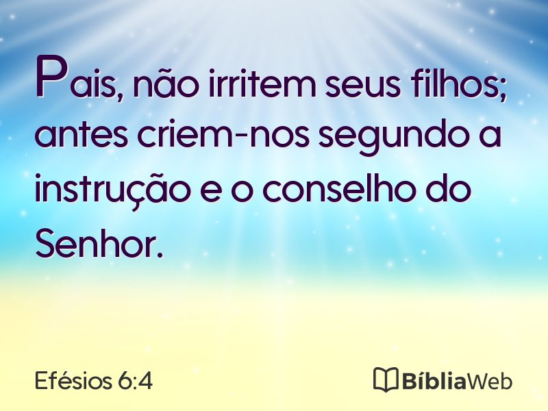 Efésios 6:4 em imagem para compartilhar
