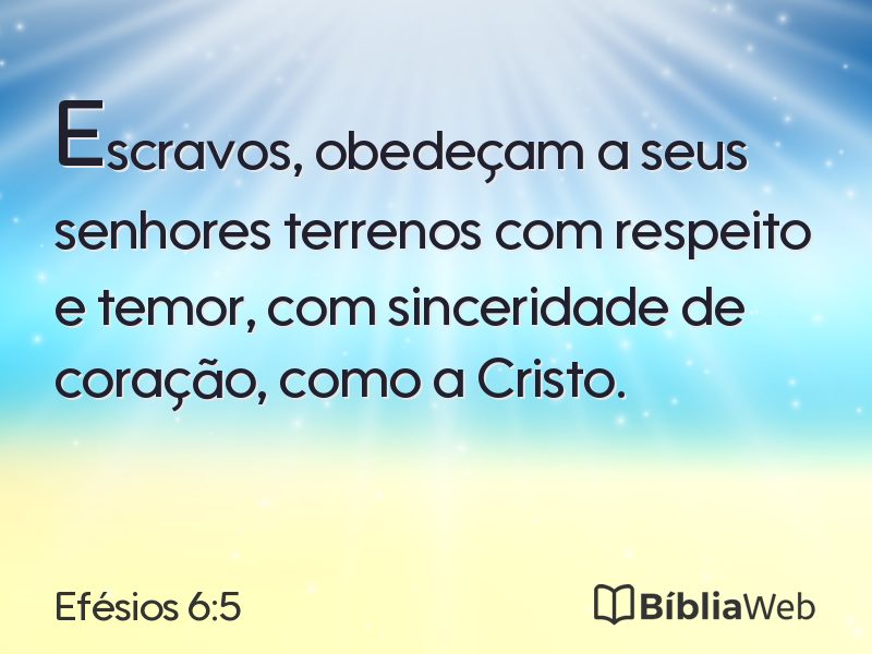 Efésios 6:5 em imagem para compartilhar