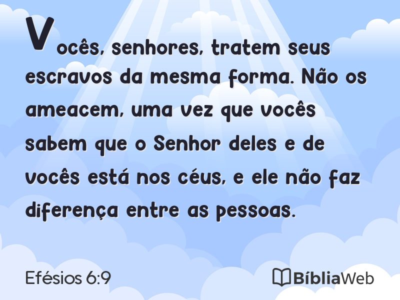 Efésios 6:9 em imagem para compartilhar