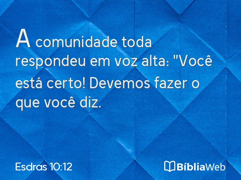Esdras 10:12 em imagem para compartilhar