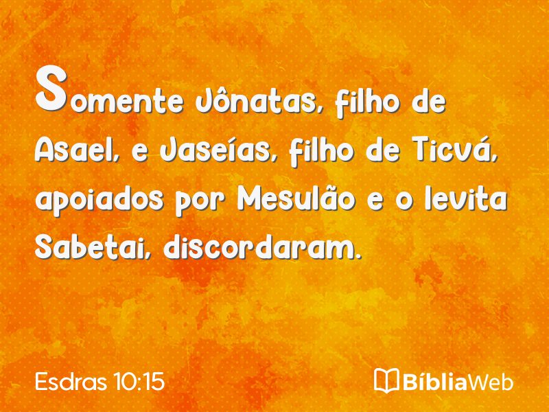 Esdras 10:15 em imagem para compartilhar