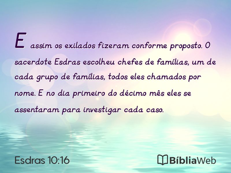 Esdras 10:16 em imagem para compartilhar
