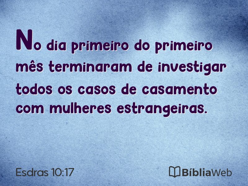 Esdras 10:17 em imagem para compartilhar