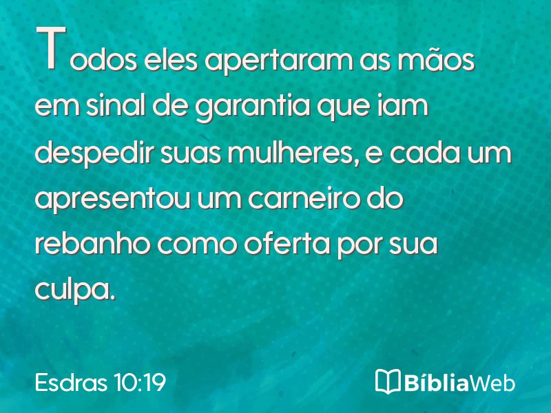 Esdras 10:19 em imagem para compartilhar